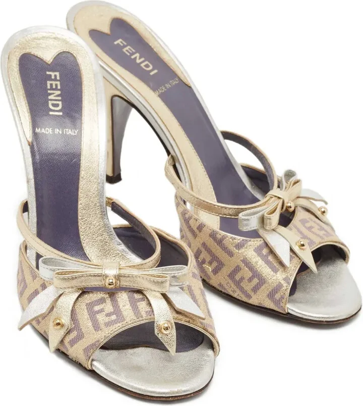 Bow-Embellished Open-Toe Mules - Image 3