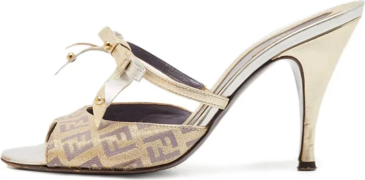 Bow-Embellished Open-Toe Mules
