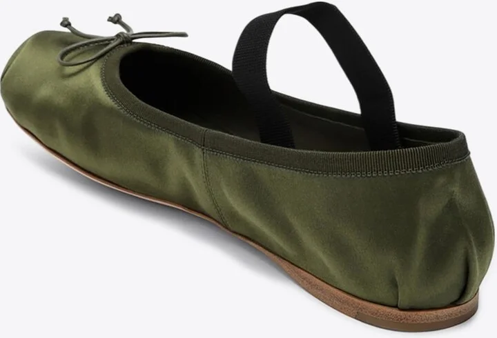 Bow Embellished Satin Ballet Flats - Image 3