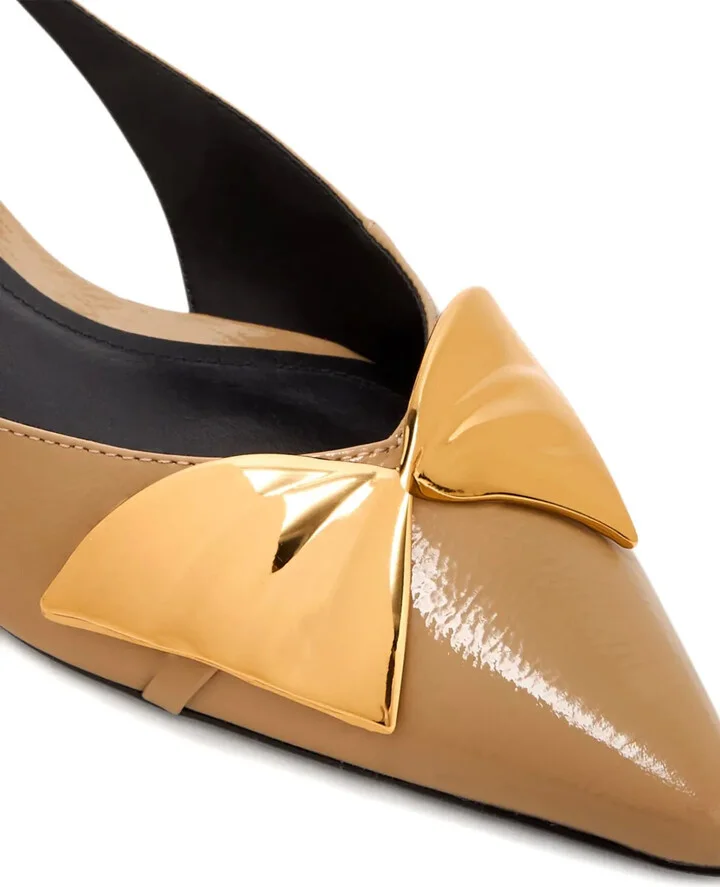 Bow-Embellished Slingback Flats - Image 4
