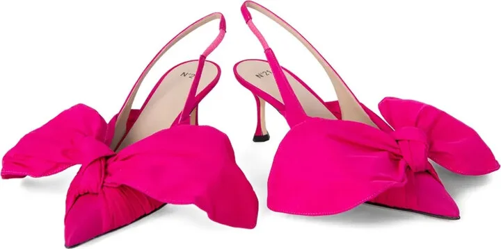 Bow-Embellished Slingback Pumps - Image 3