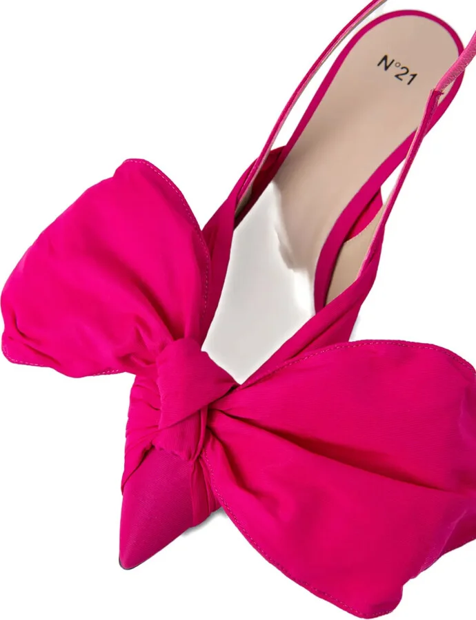 Bow-Embellished Slingback Pumps - Image 4