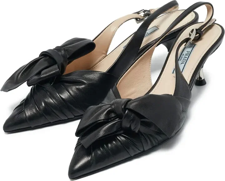 Bow-Embellished Slingback Pumps - Image 4