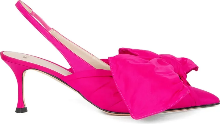 Bow-Embellished Slingback Pumps