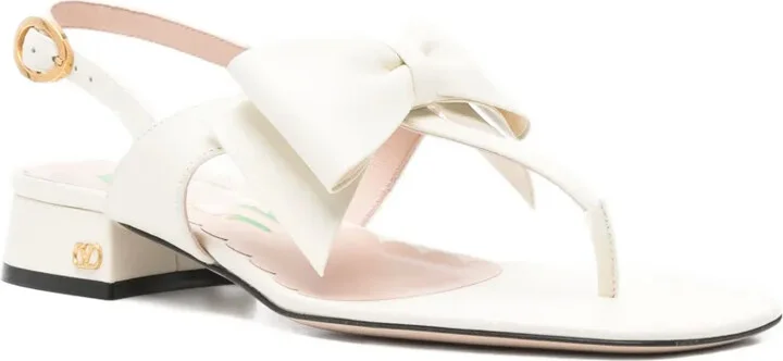 Bow-Embellished Slingback Sandals - Image 2