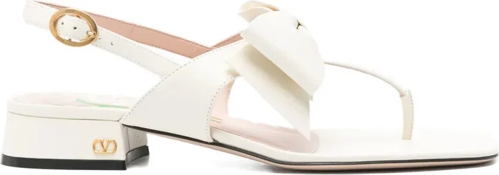 Bow-Embellished Slingback Sandals