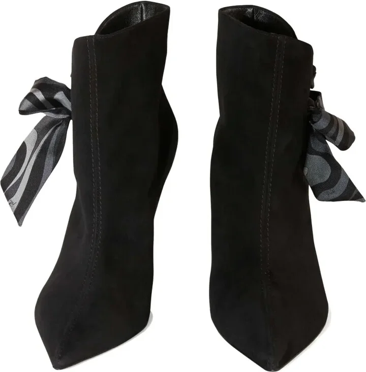 Bow-Embellished Suede Ankle Boots - Image 3
