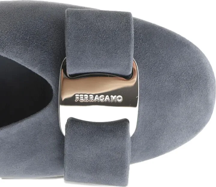 Bow-Embellished Suede Ballet Flats - Image 5