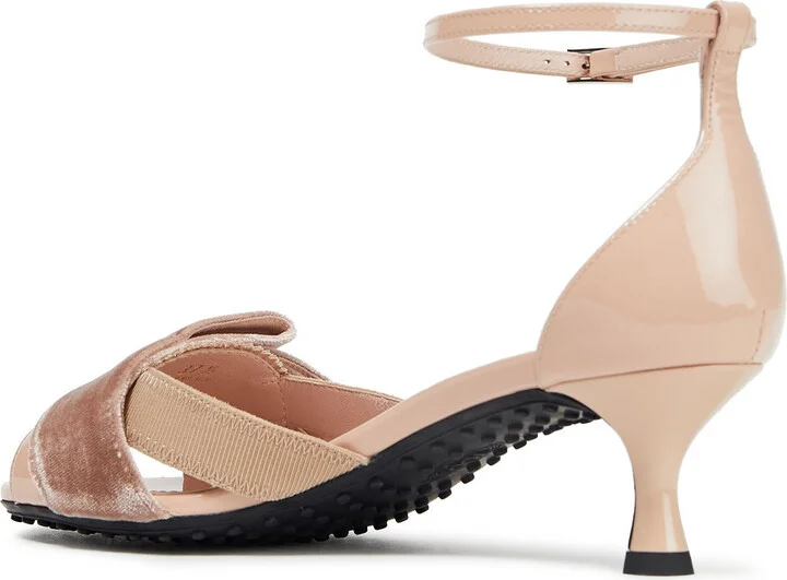 Bow-embellished velvet and patent-leather sandals - Image 3