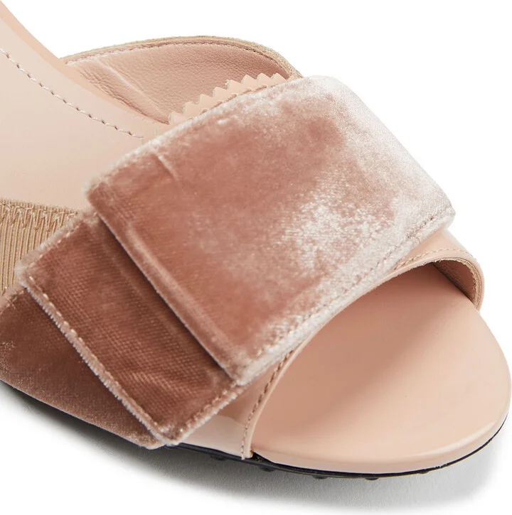 Bow-embellished velvet and patent-leather sandals - Image 4
