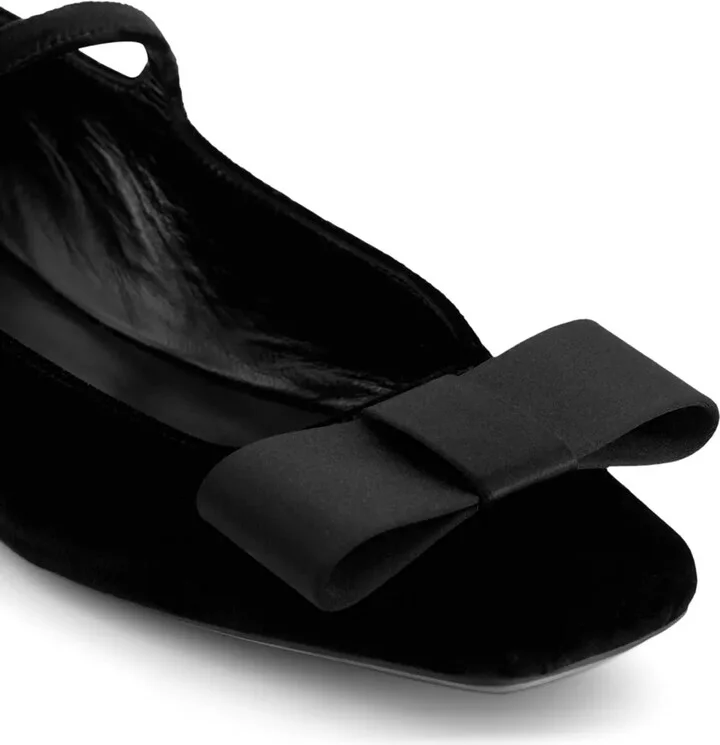 Bow-Embellished Velvet Ballerina Shoes - Image 5