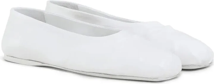 Bow-Embossed Leather Ballerina Shoes - Image 2