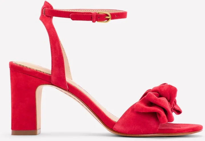 Bow Heeled Sandals, Hibiscus