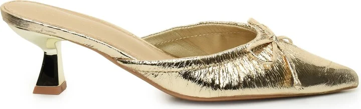 Bow Kitten Heel Mule - Image 3