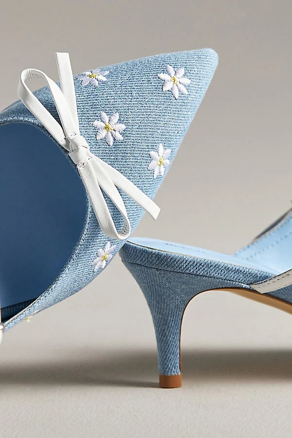 Bow Kitten-Heel Mules - Image 3