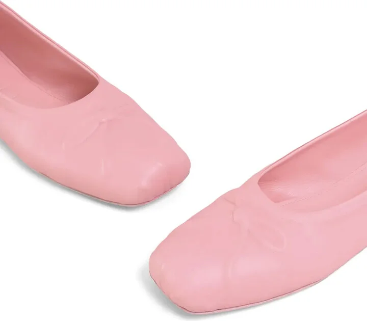 Bow Leather Ballerina Shoes - Image 5