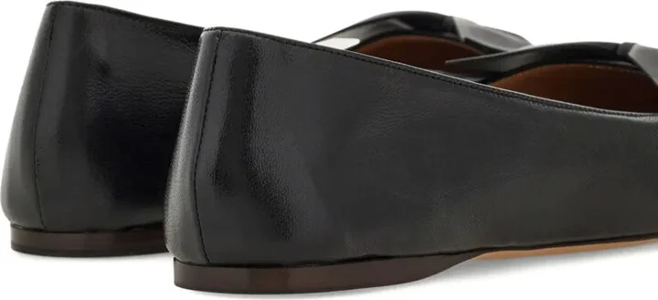 Bow leather ballerina shoes - Image 3