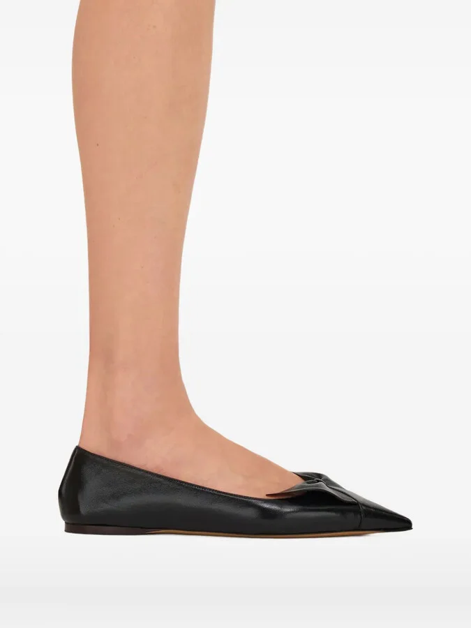 Bow leather ballerina shoes - Image 5