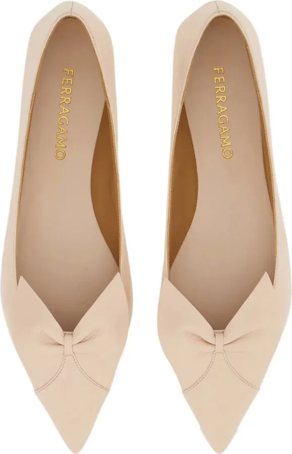 Bow leather ballerina shoes - Image 4
