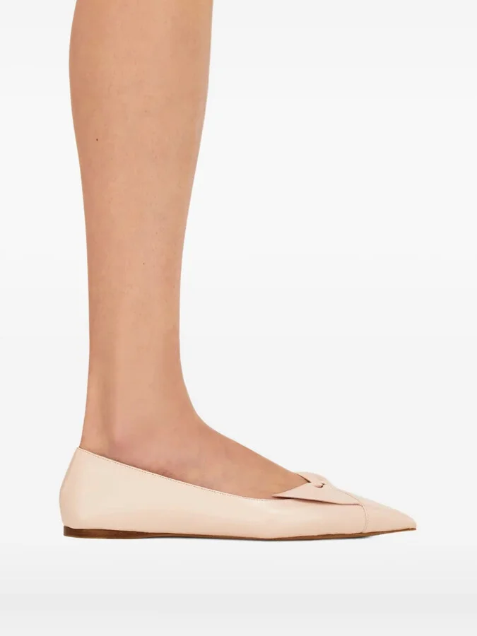 Bow leather ballerina shoes - Image 5