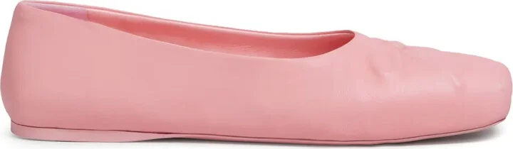Bow Leather Ballerina Shoes