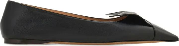 Bow leather ballerina shoes