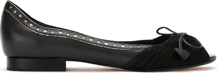 Bow Leather Ballerinas