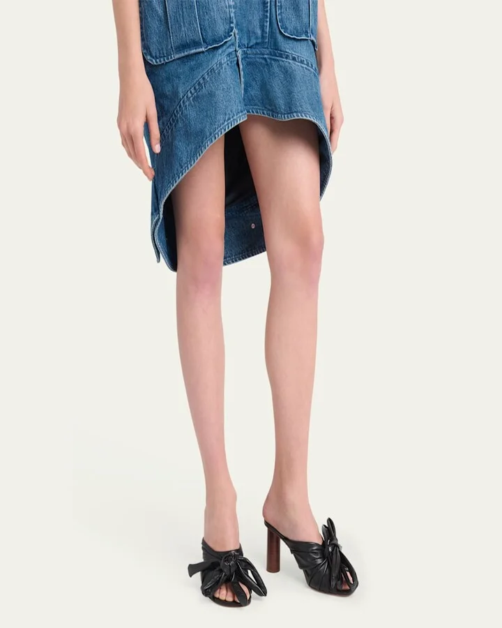 Bow Leather Block-Heel Mule Sandals - Image 2