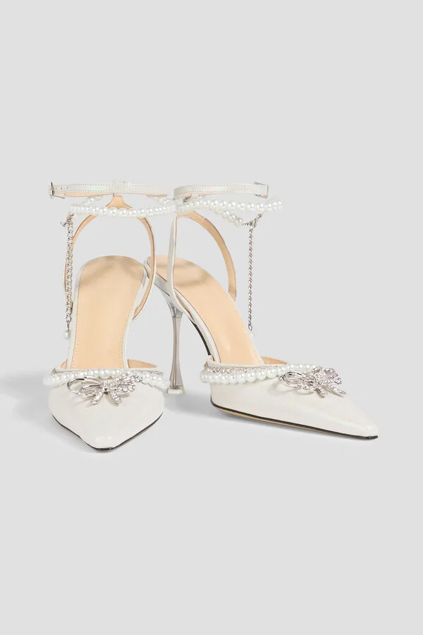 Bow of Elizabeth embellished iridescent leather pumps - Image 2