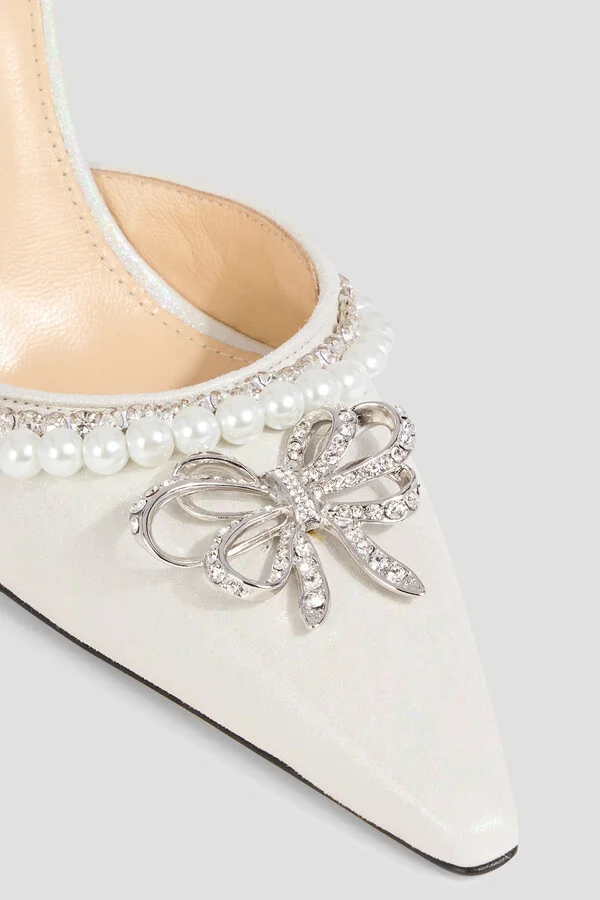 Bow of Elizabeth embellished iridescent leather pumps - Image 4