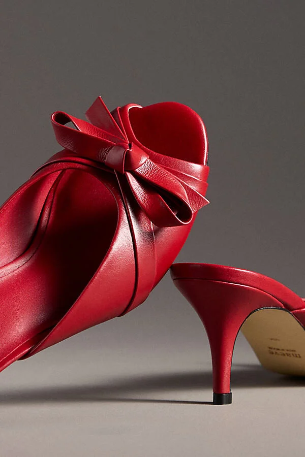 Bow Peep-Toe Kitten-Heel Mules - Image 3