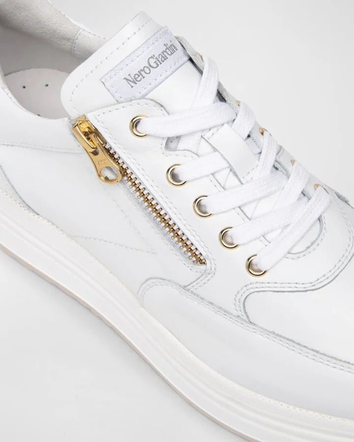 Bow Platform Leather Sneakers - Image 5