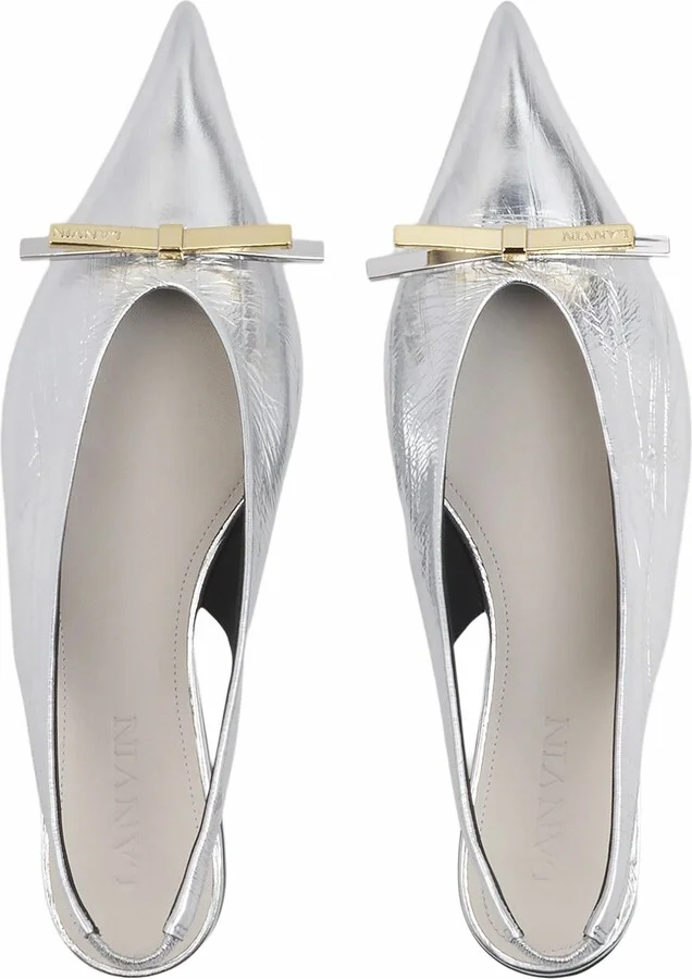 Bow Slingback In Metallic Leather - Image 3