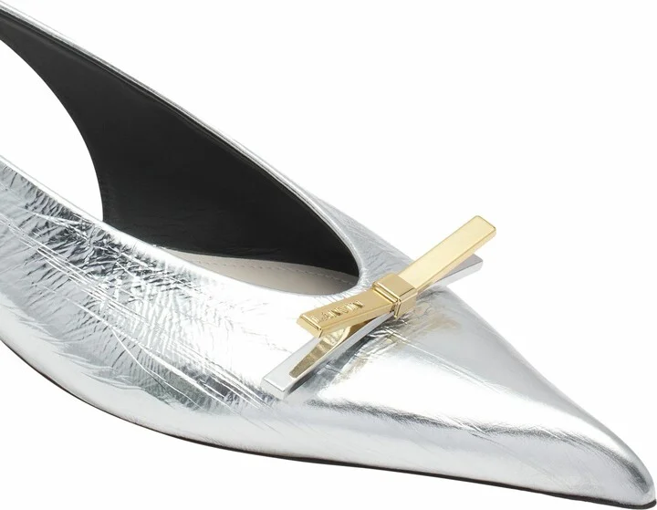 Bow Slingback In Metallic Leather - Image 5