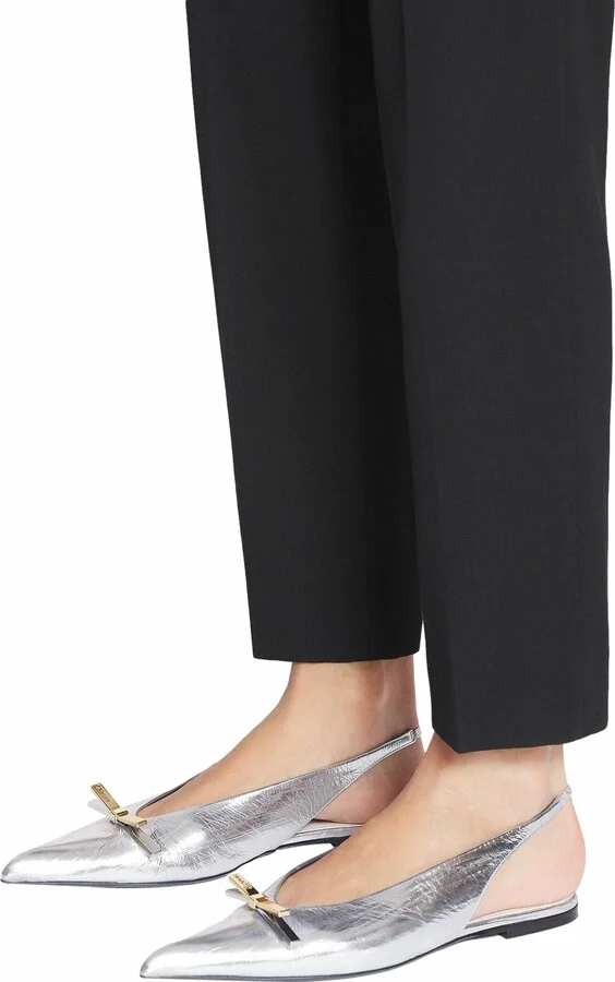 Bow Slingback In Metallic Leather - Image 6
