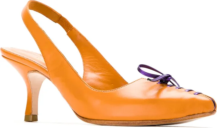 Bow Slingback Leather Pumps - Image 2