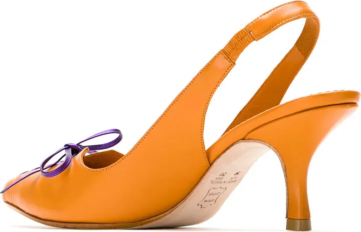 Bow Slingback Leather Pumps - Image 3