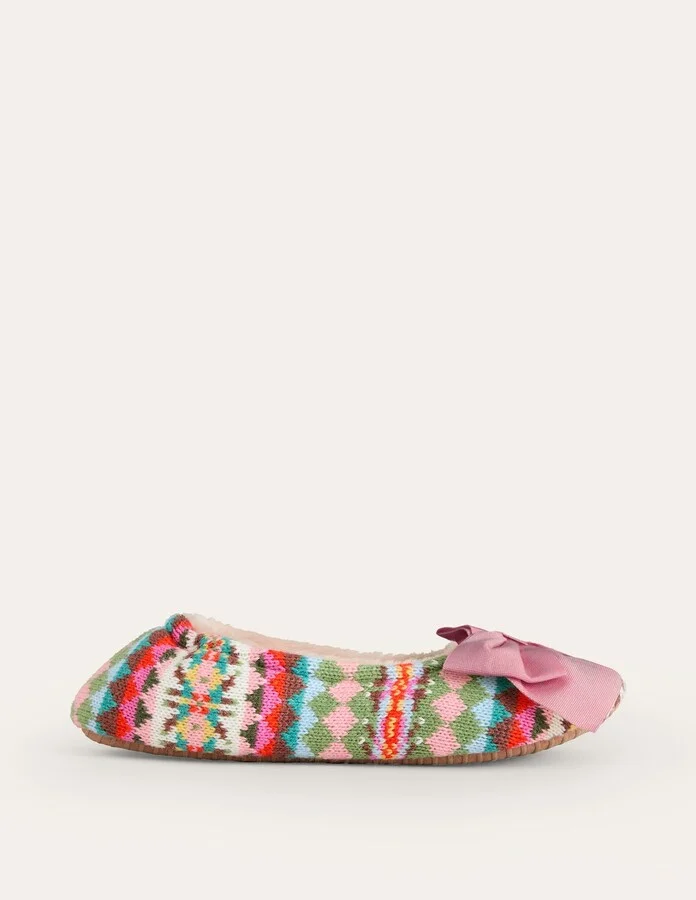 Bow Slippers, FairIsle - Image 2