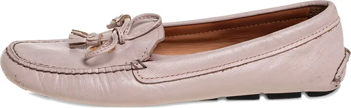 Bow-Tassel Leather Loafers