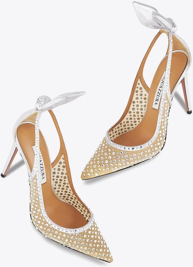 Bow Tie 105 Crystal-Embellished Tulle Pumps - Image 3