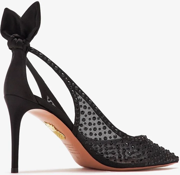 Bow Tie 105 Crystal Tulle Pointed-Toe Flats - Image 2