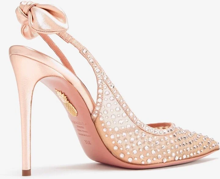 Bow Tie 105 Crystal Tulle Pointed-Toe Flats - Image 2