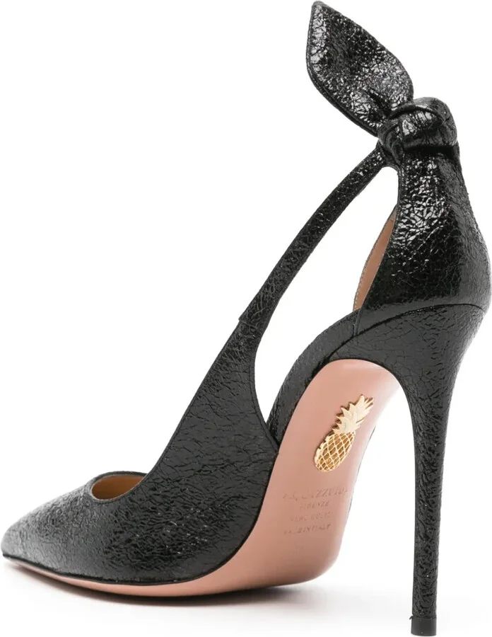Bow Tie 105mm leather pumps - Image 3