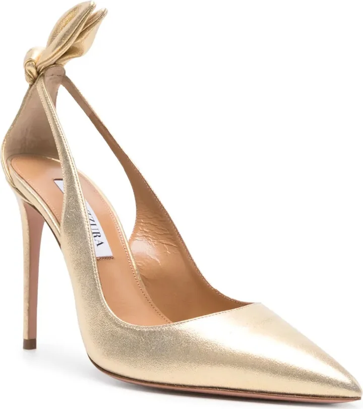 Bow Tie 105mm leather pumps - Image 2