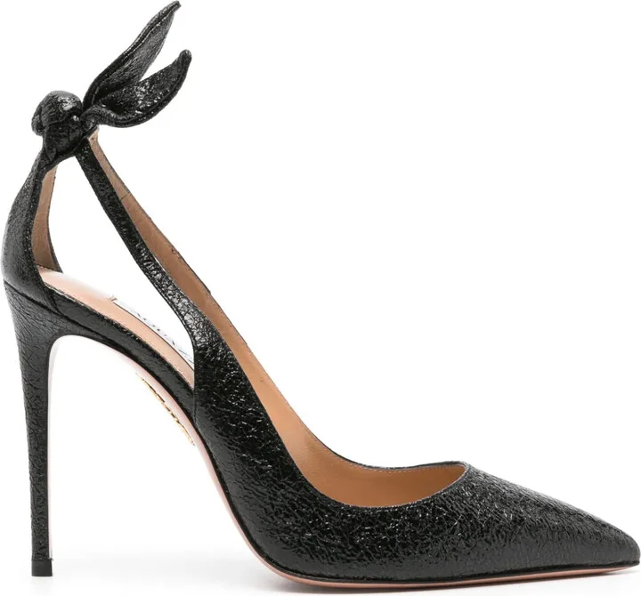 Bow Tie 105mm leather pumps