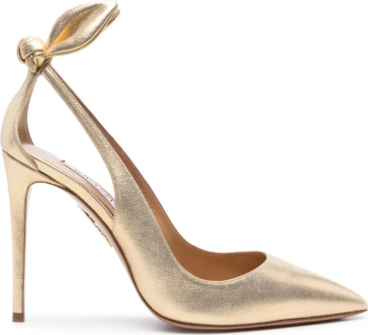 Bow Tie 105mm leather pumps