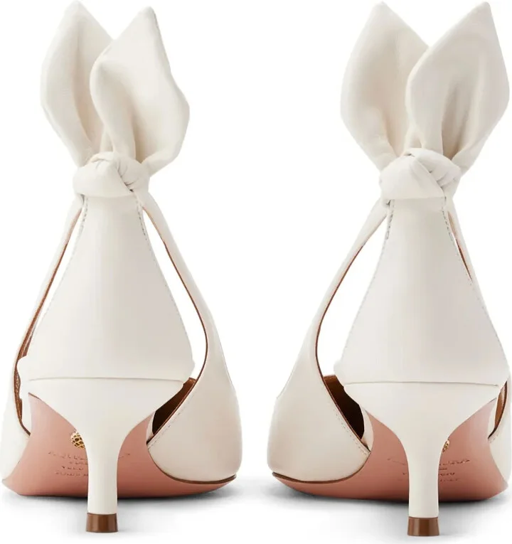 Bow Tie 50mm leather pumps - Image 3