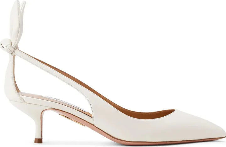 Bow Tie 50mm leather pumps