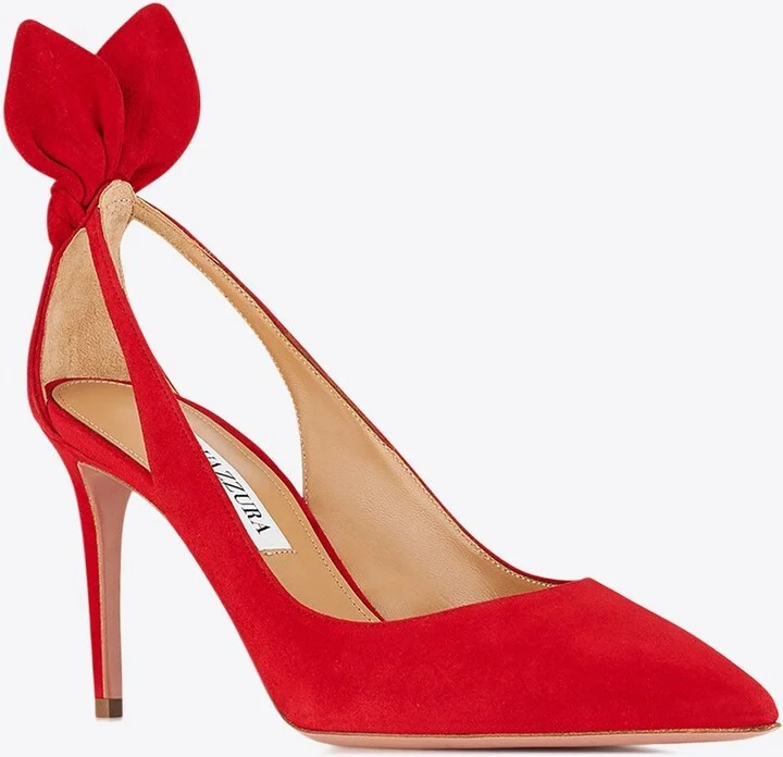 Bow Tie 85 Suede Pumps - Image 2