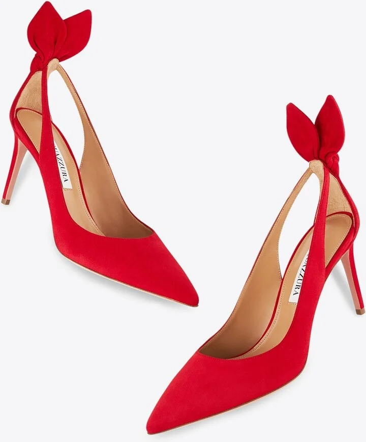 Bow Tie 85 Suede Pumps - Image 3
